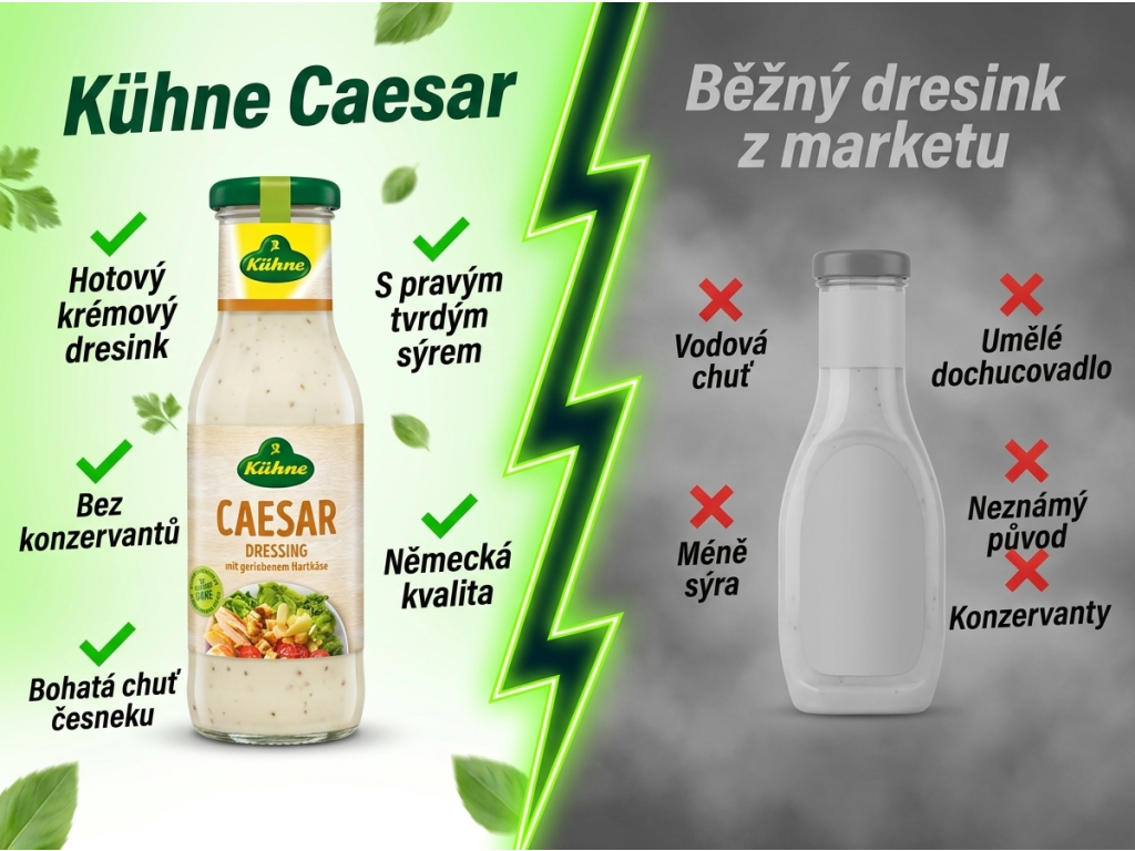 Kühne Caesar dresink - srovnání s běžným dresinkem