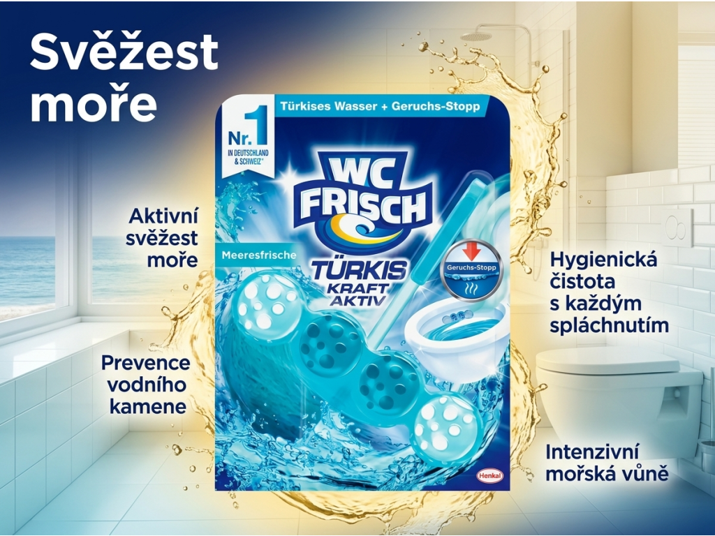 WC Frisch Türkis v koupelně