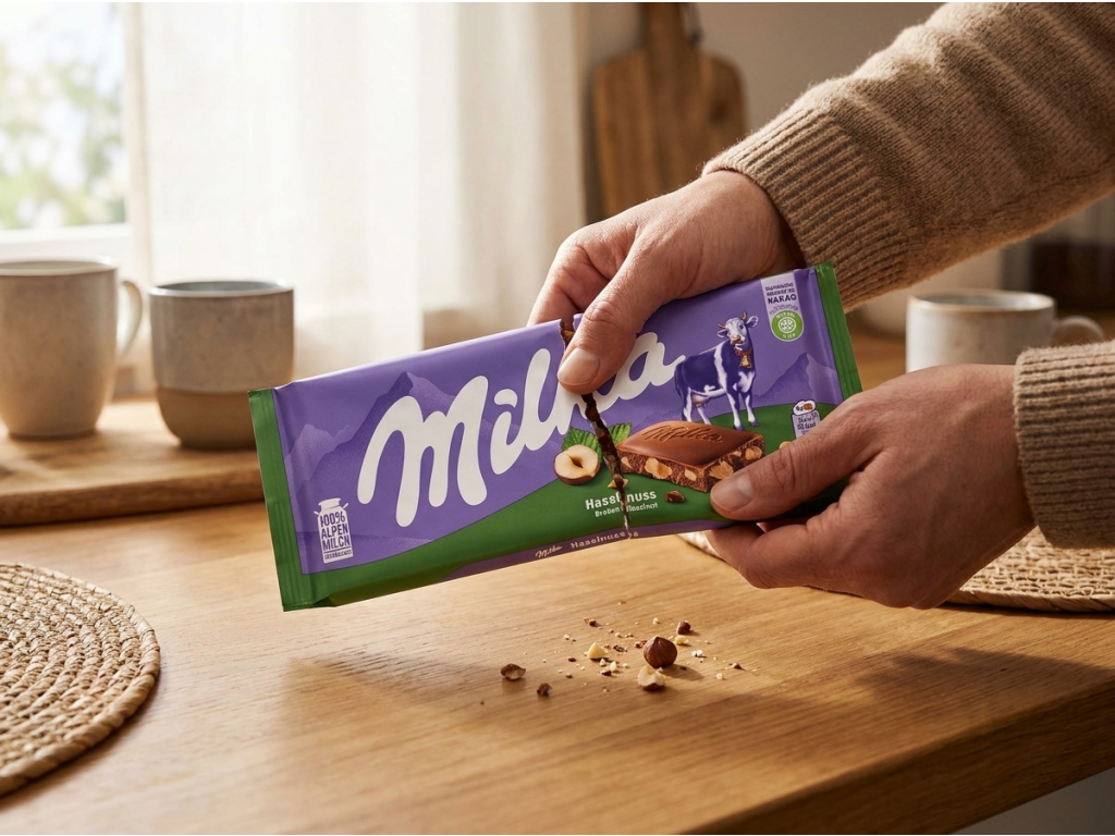 Milka čokoláda s lískovými ořechy 90g - sdílení s rodinou