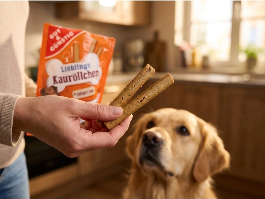 G&G žvýkací tyčinka v ruce