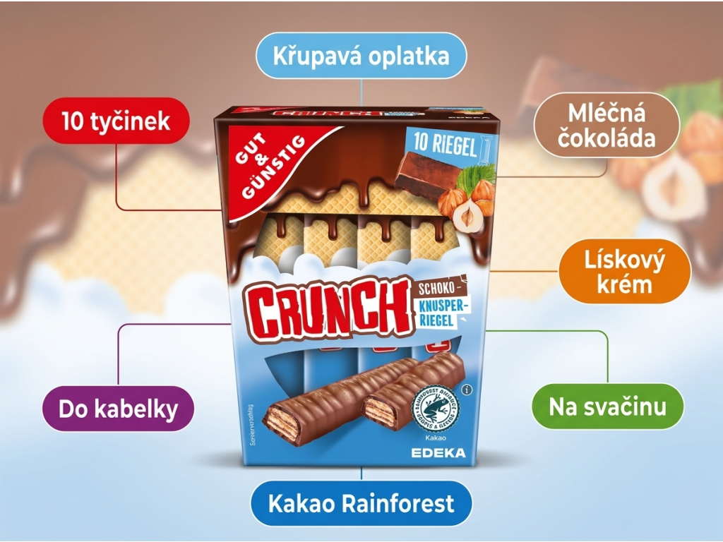 G&G Křupavé čokoládové tyčinky 10 x 18 g 180 g - výhody balení