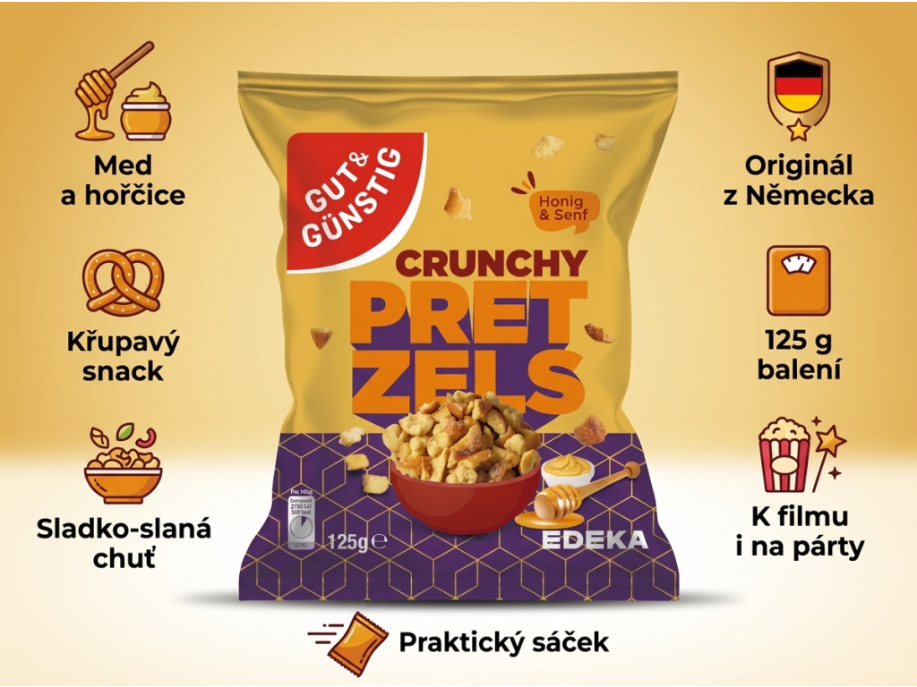 G&G křupavé preclíčky s medem a hořčicí - výhody