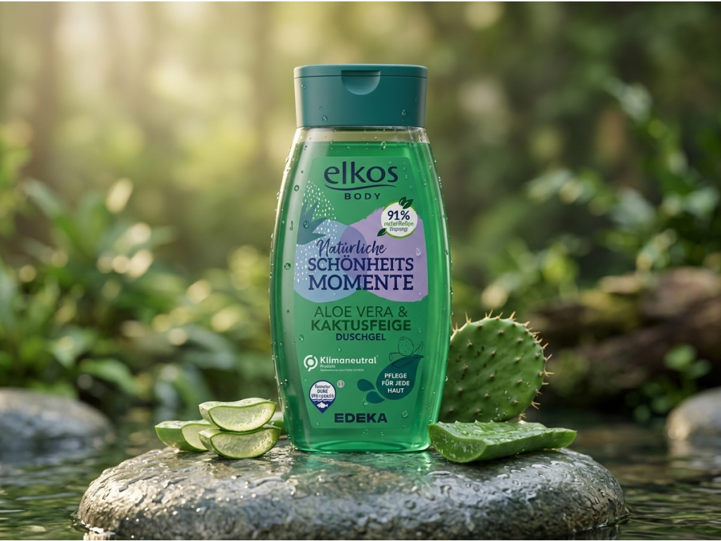 Elkos sprchový gel Aloe Vera a Kaktus v přírodním prostředí