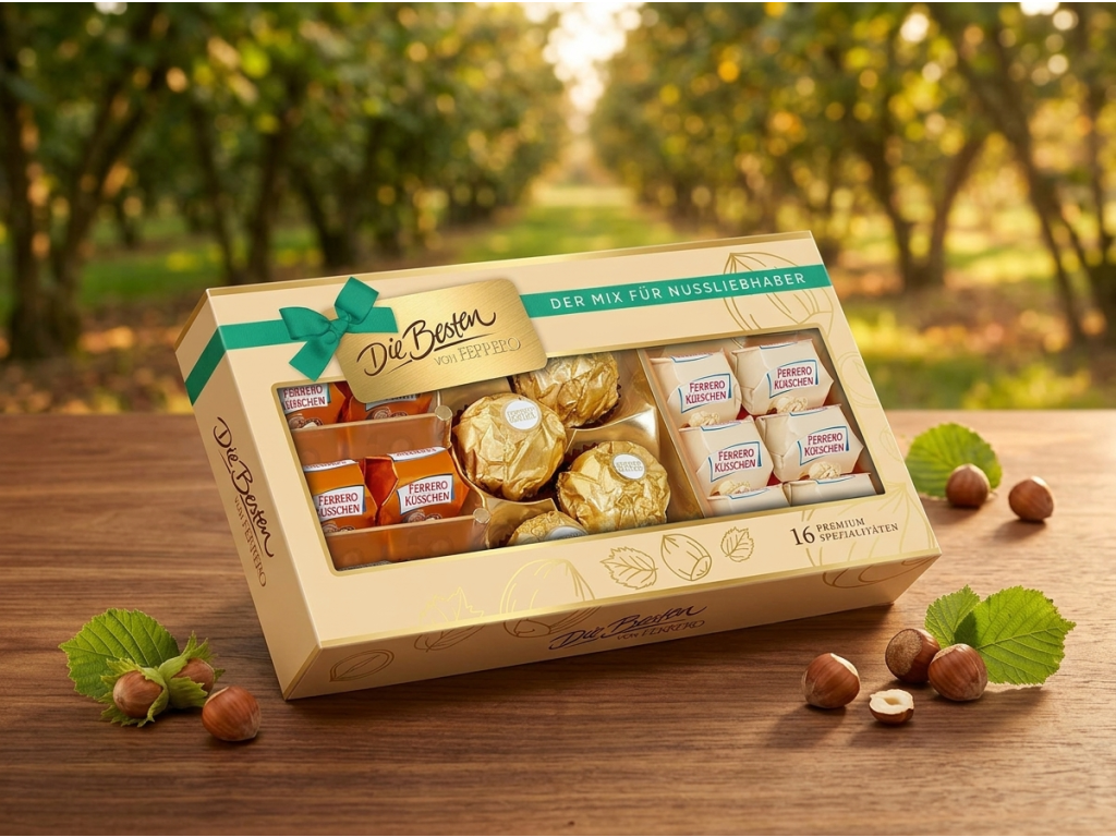 Ferrero Die Besten oříšková edice v přírodním oříškovém prostředí