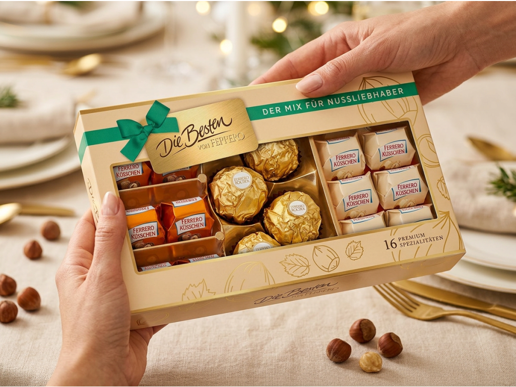 Dárkové balení Ferrero Die Besten držené v ruce