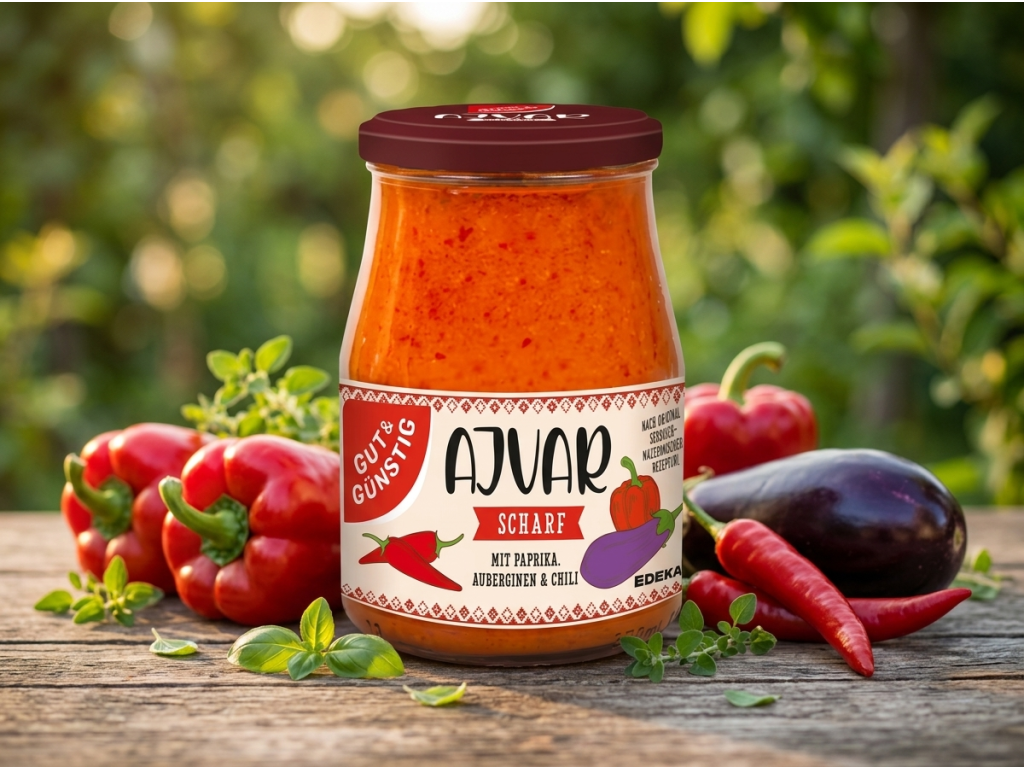 G&G Ajvar pálivý 340 ml - čerstvá paprika a lilek