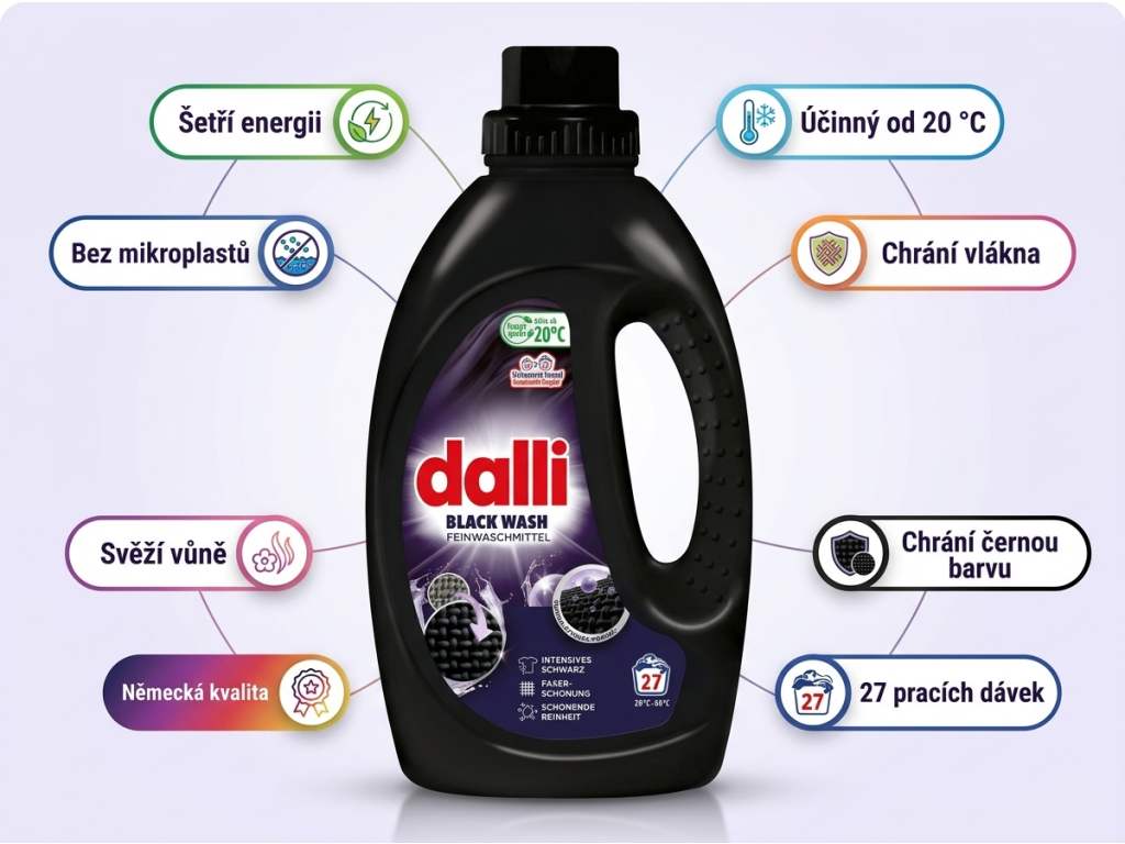 Dalli Black Wash prací gel na černé prádlo - přehled výhod