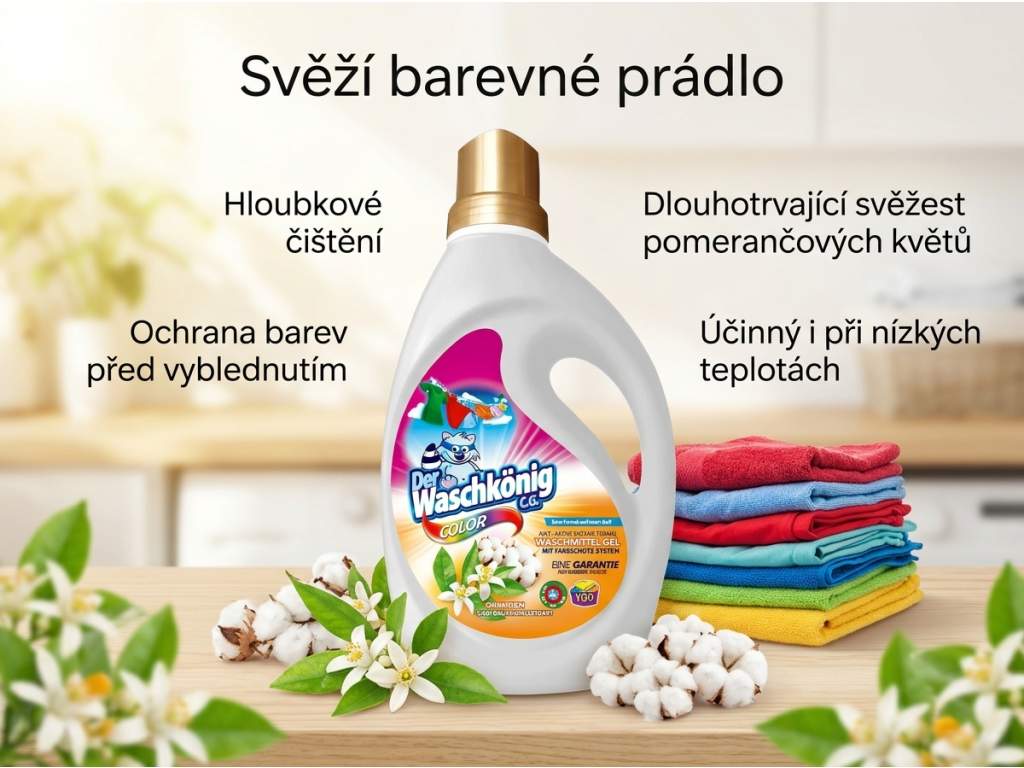WaschKönig Color prací gel v prádelně