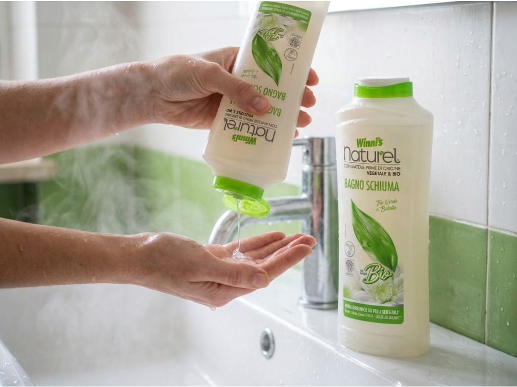 Winni's Naturel sprchový gel - použití v koupelně