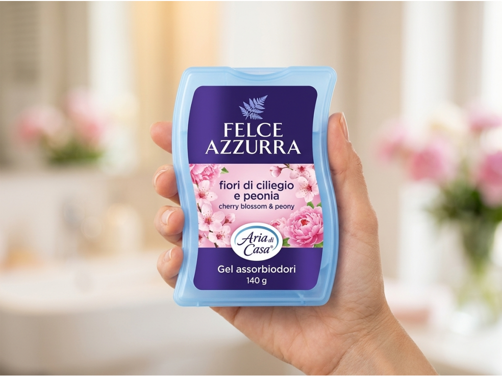 Felce Azzurra Casa Gel držený v ruce