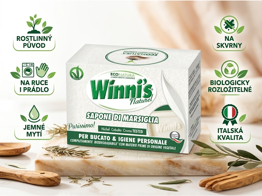 Winni´s mýdlo na ruce a ruční praní 250 g - hlavní výhody