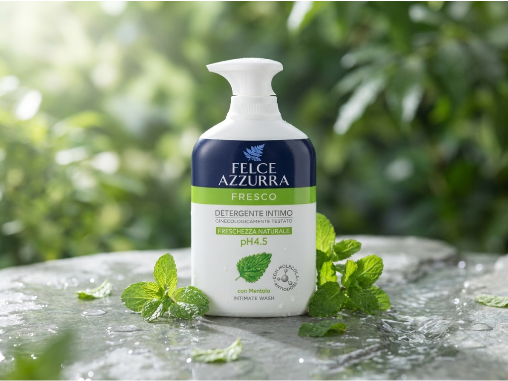 Felce Azzurra Fresco intimní gel v přírodním prostředí