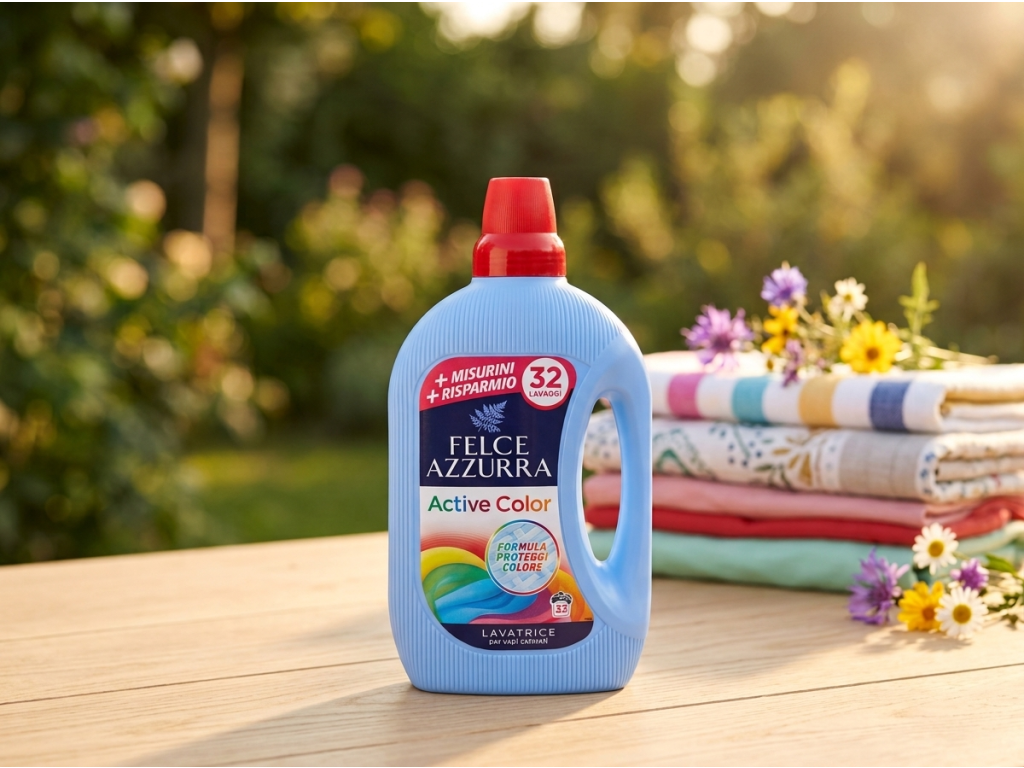 Felce Azzurra Active Color prací gel v přírodním prostředí