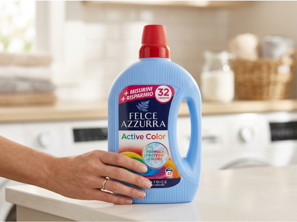 Felce Azzurra Active Color prací gel v ruce