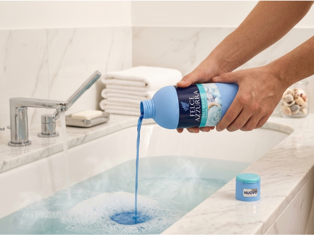 Felce Azzurra Pěna do koupele Sali Marini 650 ml - použití ve vaně