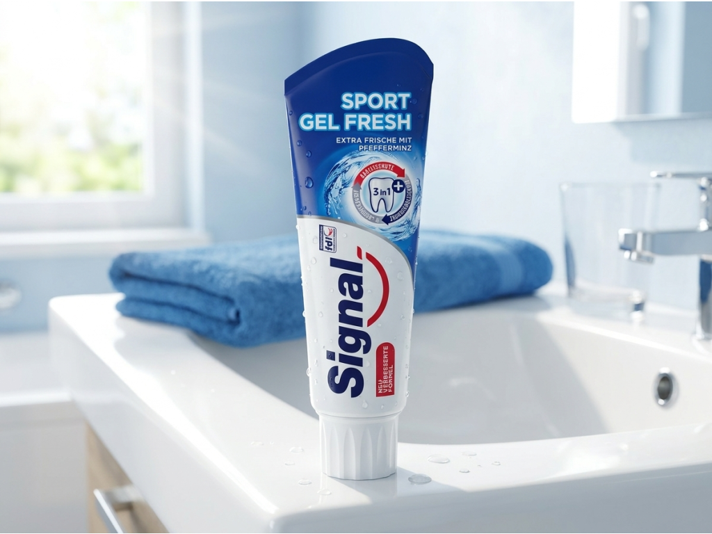Signal Sport Gel Fresh v koupelně