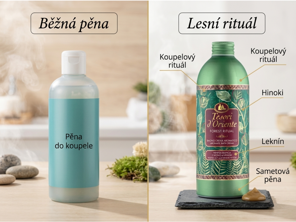 Srovnání pěny do koupele Tesori d'Oriente Forest Ritual