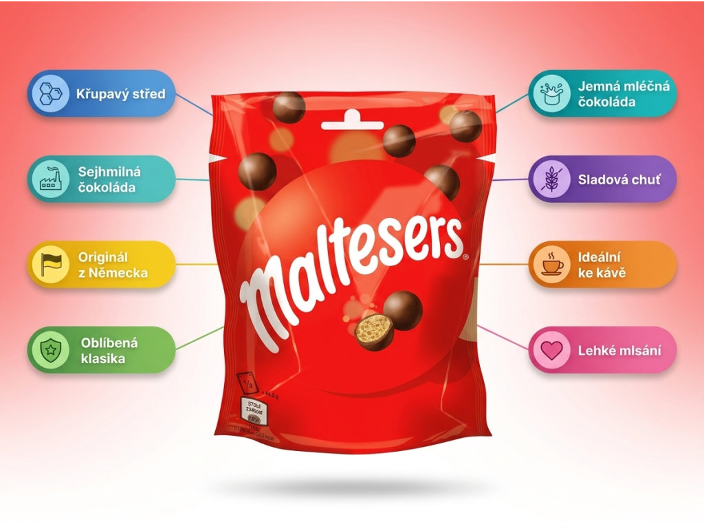 Maltesers 93 g - infografika s benefity