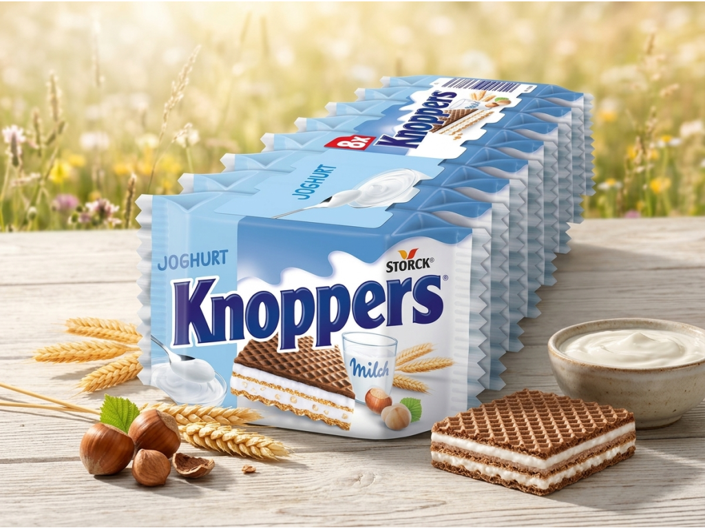 Knoppers Oplatka Jogurt v lehkém venkovním prostředí