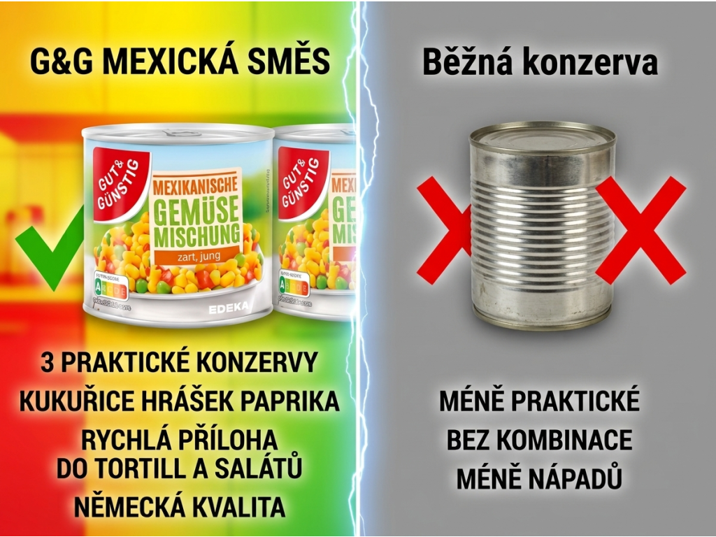 Srovnání G&G mexické zeleninové směsi
