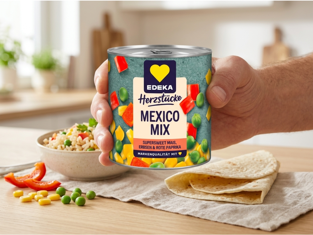Edeka Herzstücke Mexická zeleninová směs v ruce
