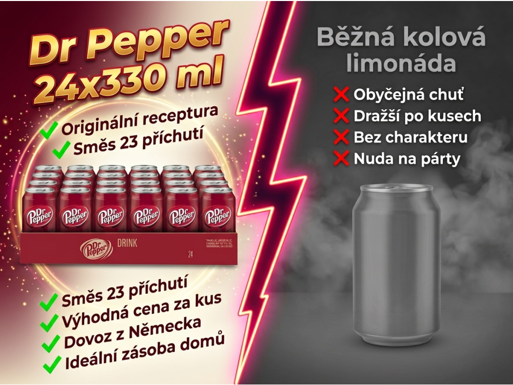 Dr Pepper vs běžná limonáda - srovnání