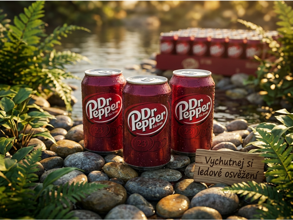 Dr Pepper plechovky v přírodě
