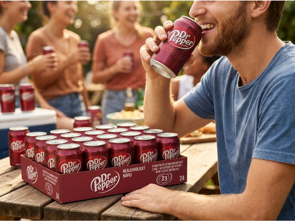 Dr Pepper limonáda při pití