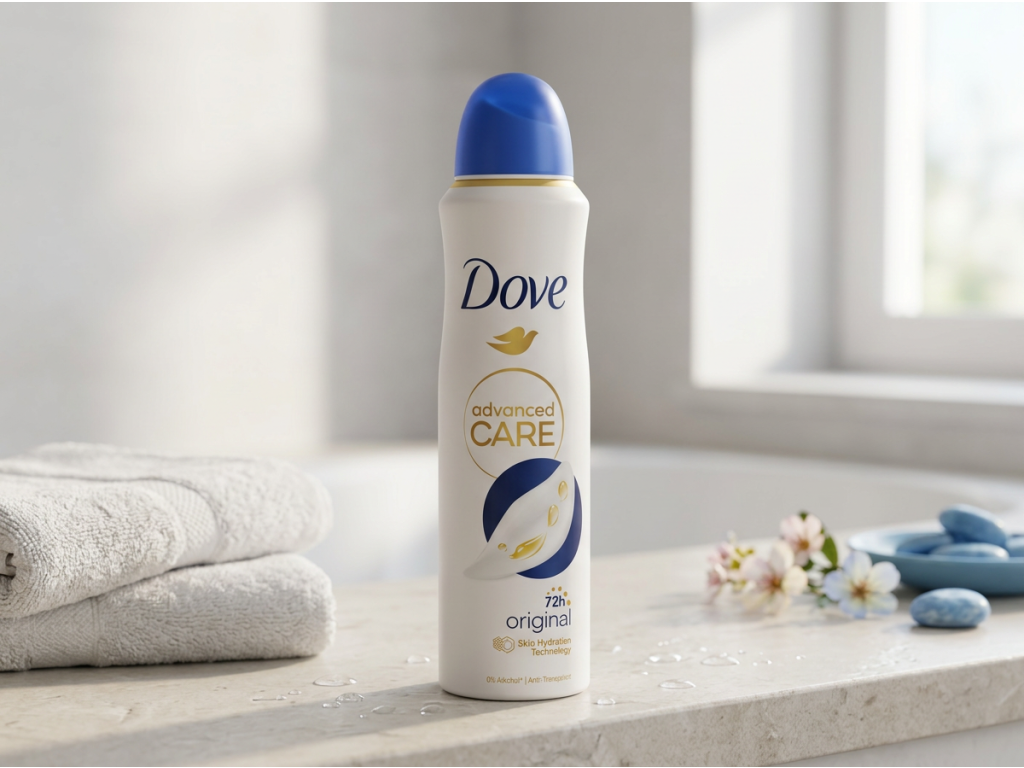 Dove Original deosprej v koupelně