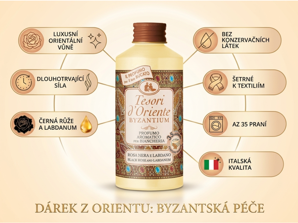 Tesori d'Oriente Byzantium parfém do prádla - přehled výhod