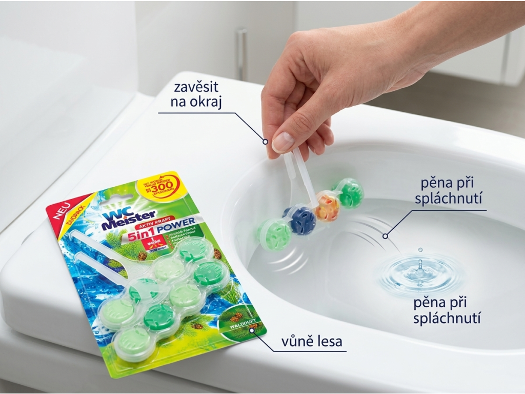 Použití WC Meister závěsky do WC