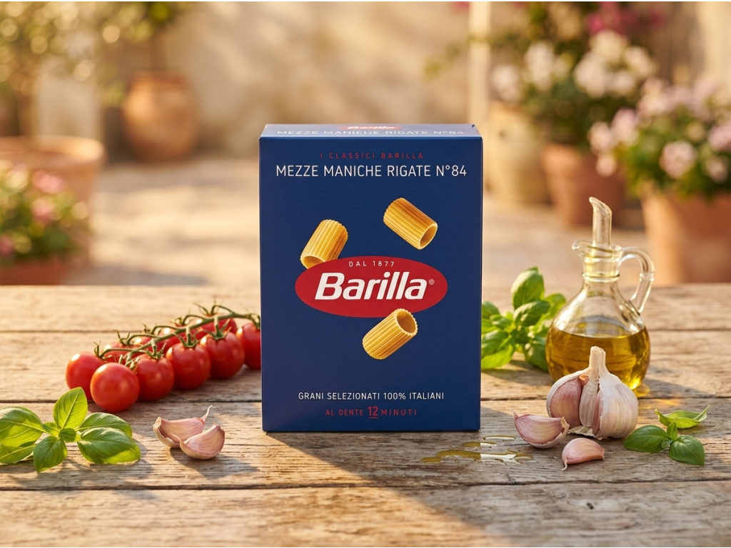 Barilla Mezze Maniche Rigate N.84 v přírodním italském prostředí