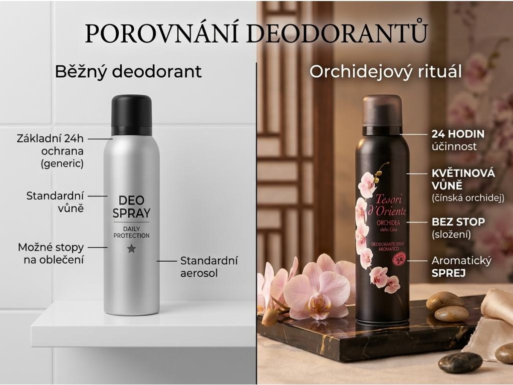 Srovnání deodorantu Tesori d'Oriente Orchidea