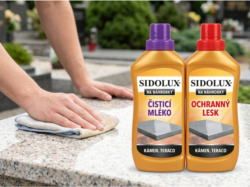 Použití Sidolux DUOPACK na náhrobní kámen