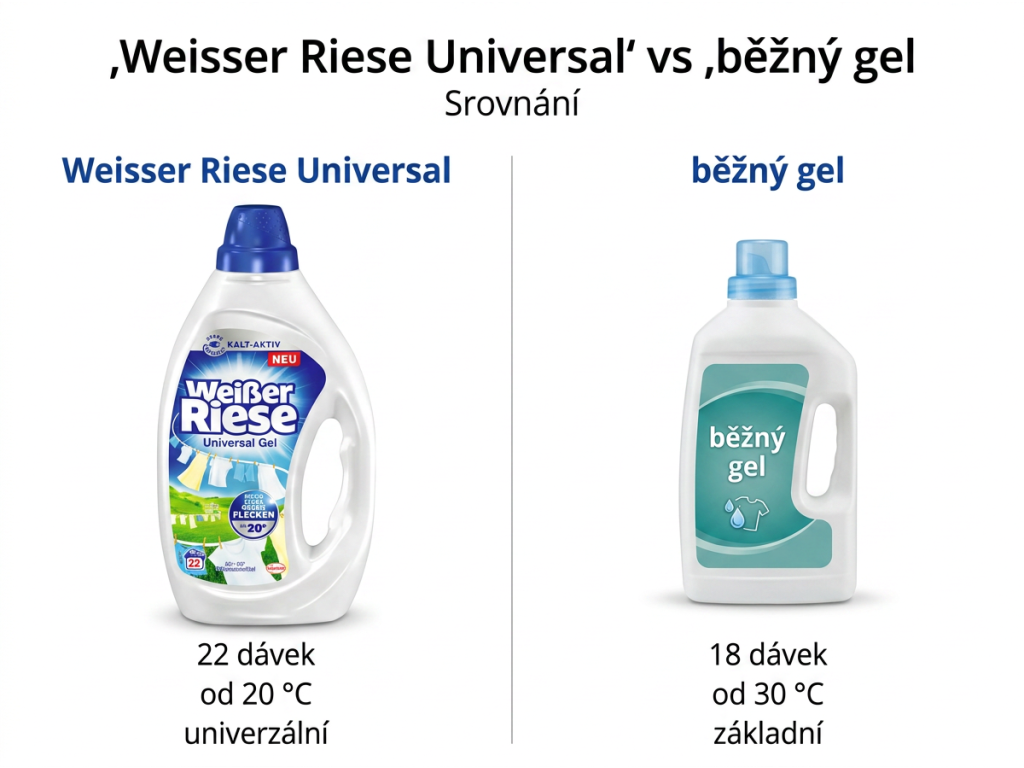 Srovnání Weisser Riese Universal Gel s běžným gelem