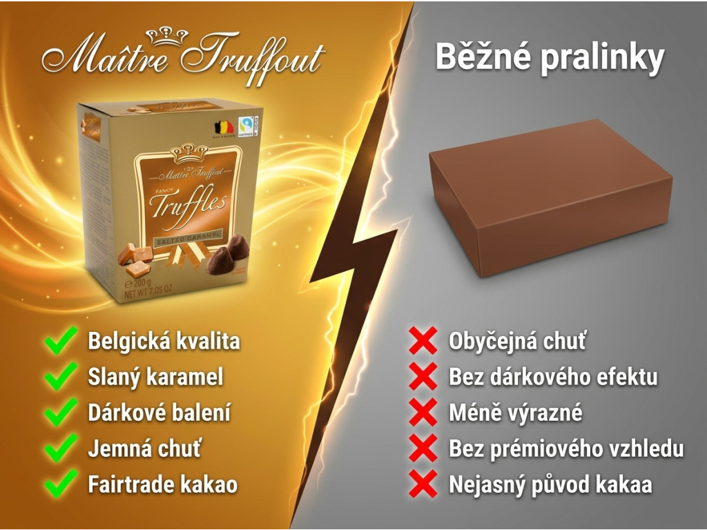 Maitre Truffout zlaté lanýže se slaným karamelem - srovnání