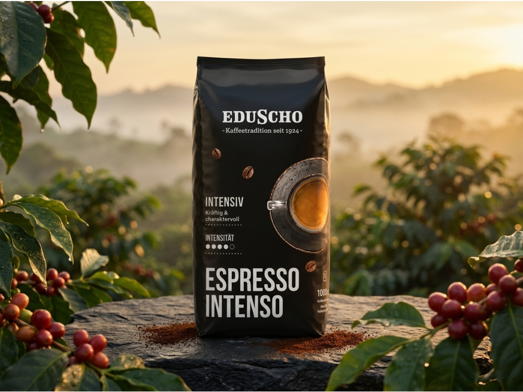 Eduscho Espresso Intenso v prostředí kávové plantáže