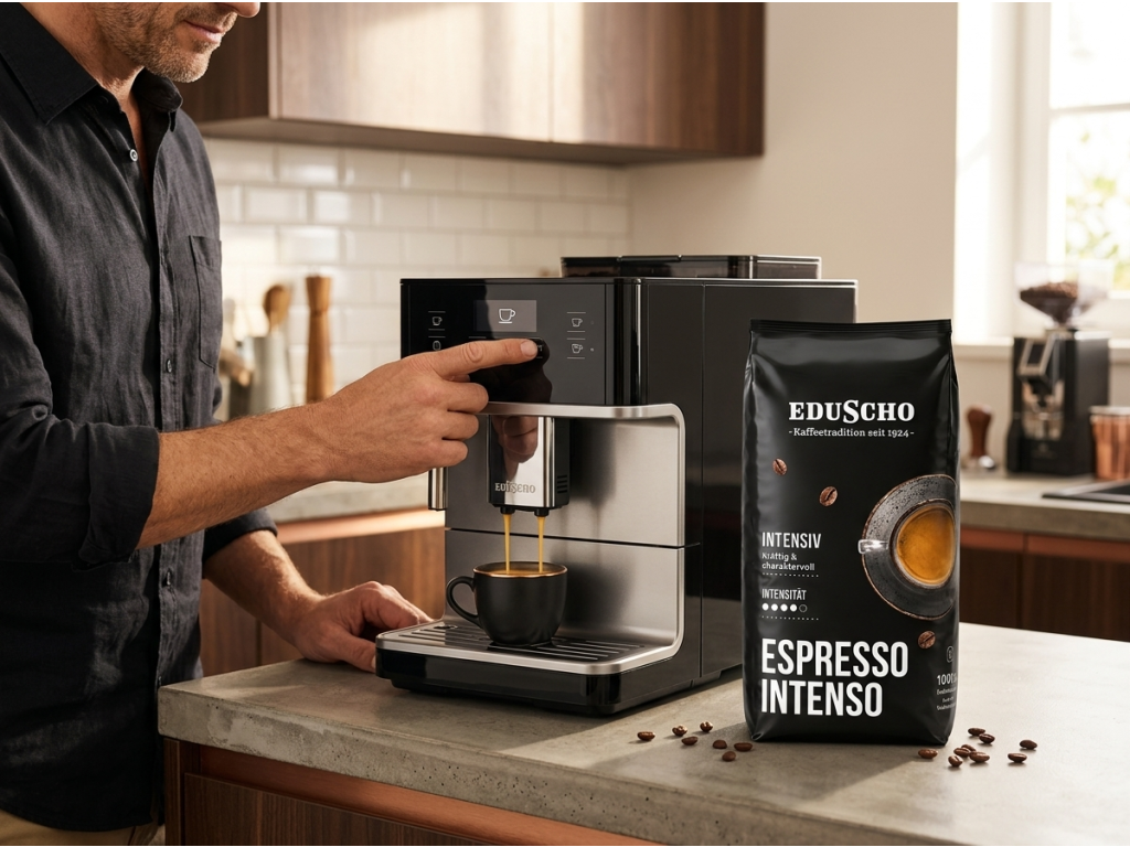 Příprava espressa z kávy Eduscho Espresso Intenso