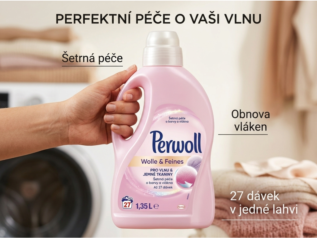 Perwoll Wolle & Renew lahev v ruce