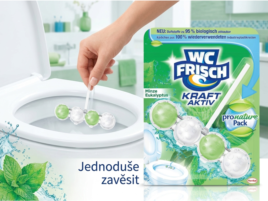 Použití WC Frisch máta a eukalyptus