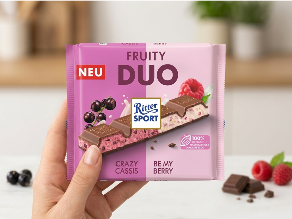 Ritter Sport Ovocné Duo v ruce