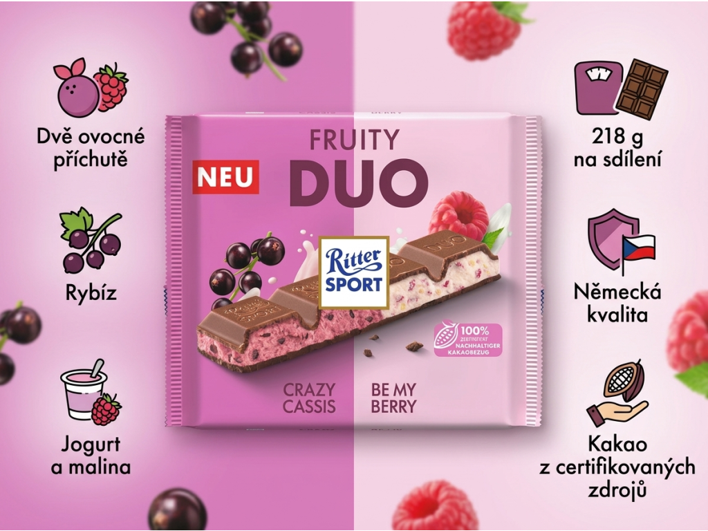 Ritter Sport Ovocné Duo - přehled výhod