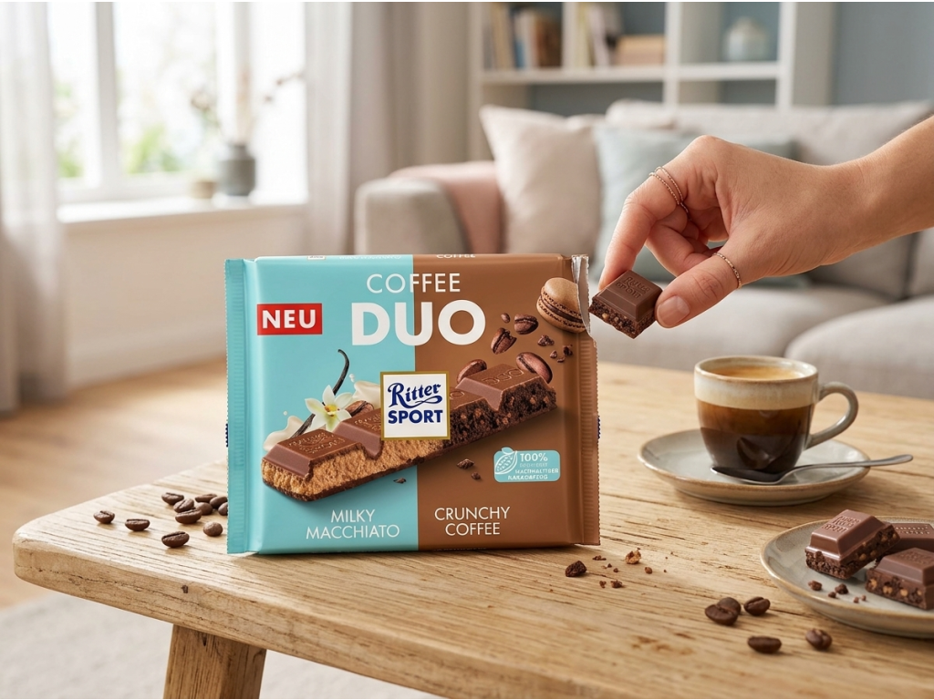Ritter Sport Coffee Duo při kávové pauze