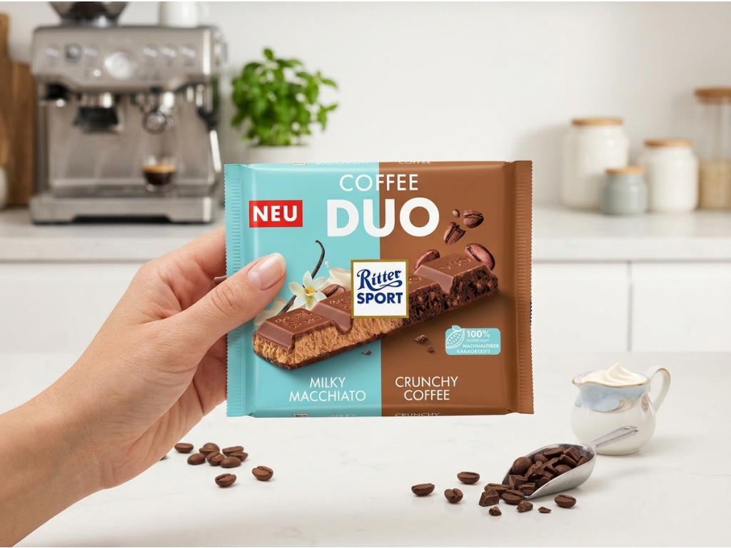 Ritter Sport Coffee Duo tabulka v ruce