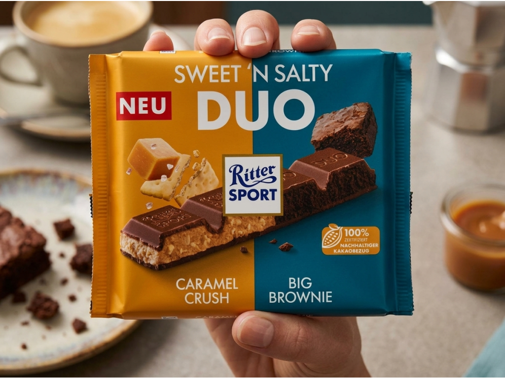 Ritter Sport Sweet'n Salty Duo v ruce