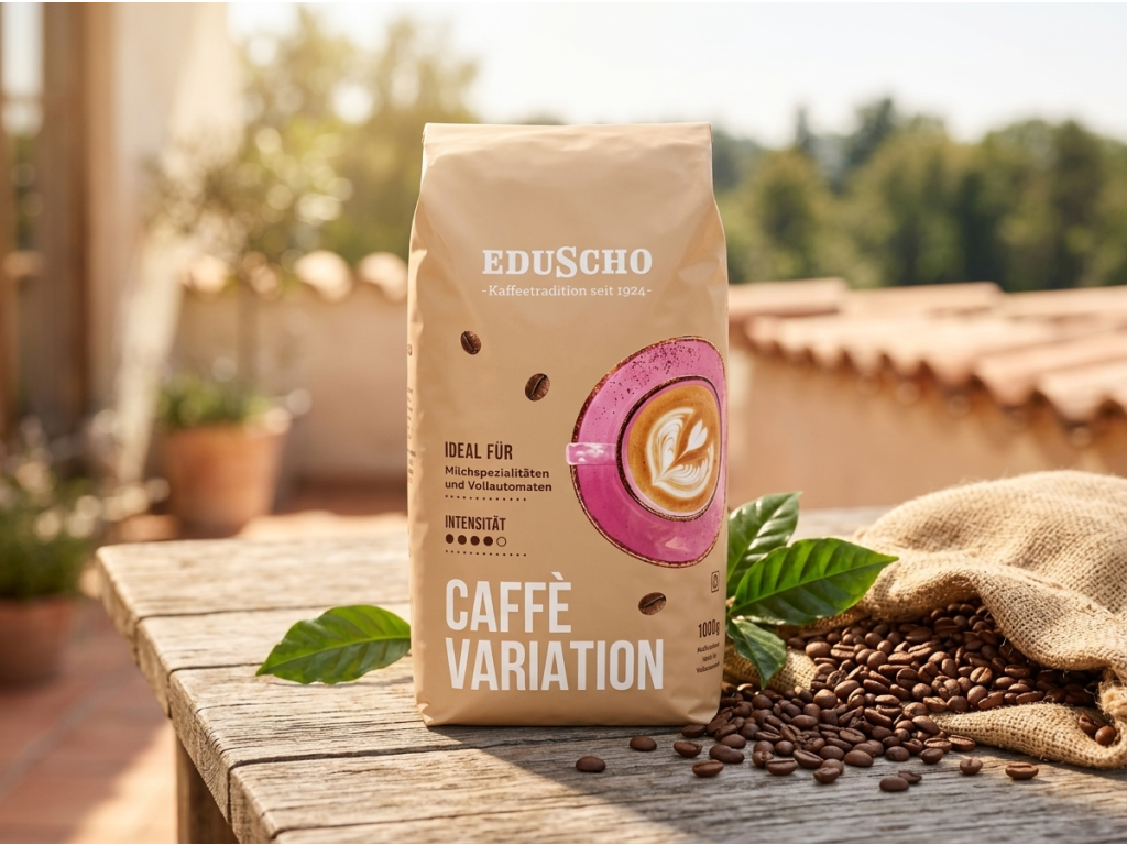 Eduscho Caffé Crema Variation zrnková káva 1 kg - přírodní kontext