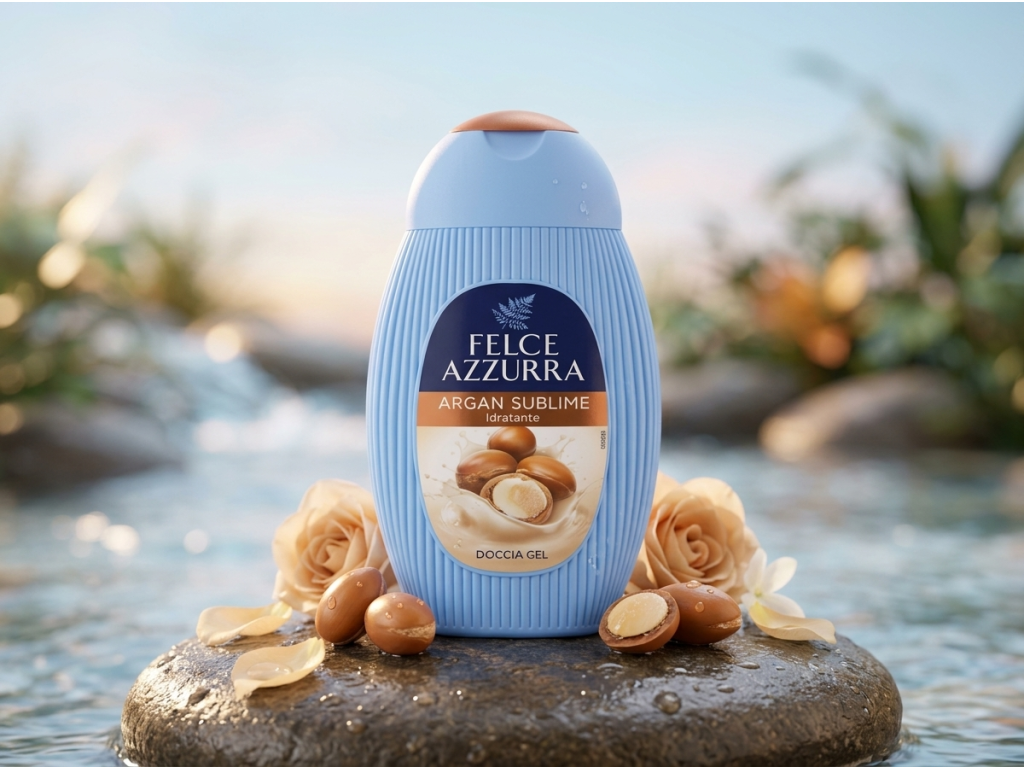 Felce Azzurra Sprchový gel Argan Sublime 250 ml v přírodním spa prostředí