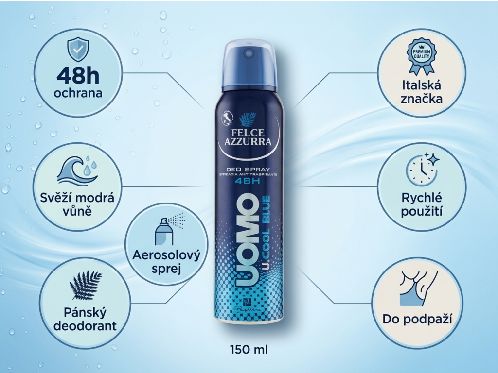 Felce Azzurra Cool Blue - infografika výhod
