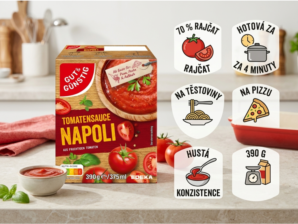 G&G Rajčatová omáčka Napoli - přehled hlavních výhod