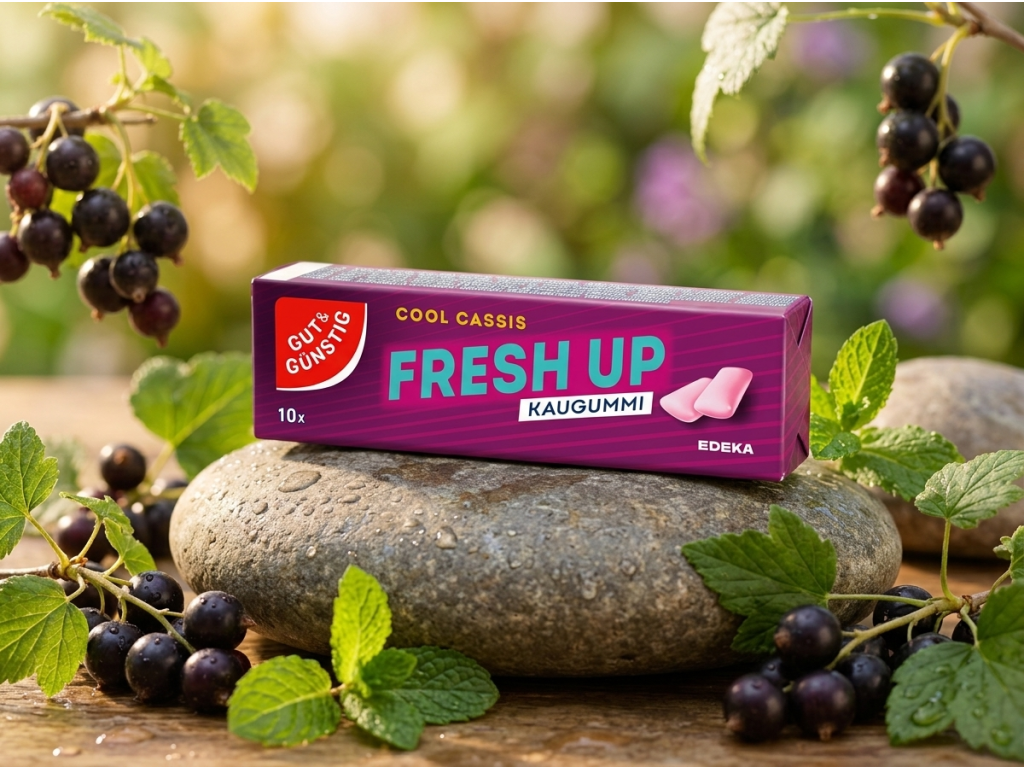 Žvýkačky G&G Cool Cassis v přírodním prostředí s černým rybízem